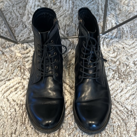 Joe’s Jeans Mitch Black Leather & Textile Combat High-Top Lace-Up Boots Size 9 - Picture 6 of 16